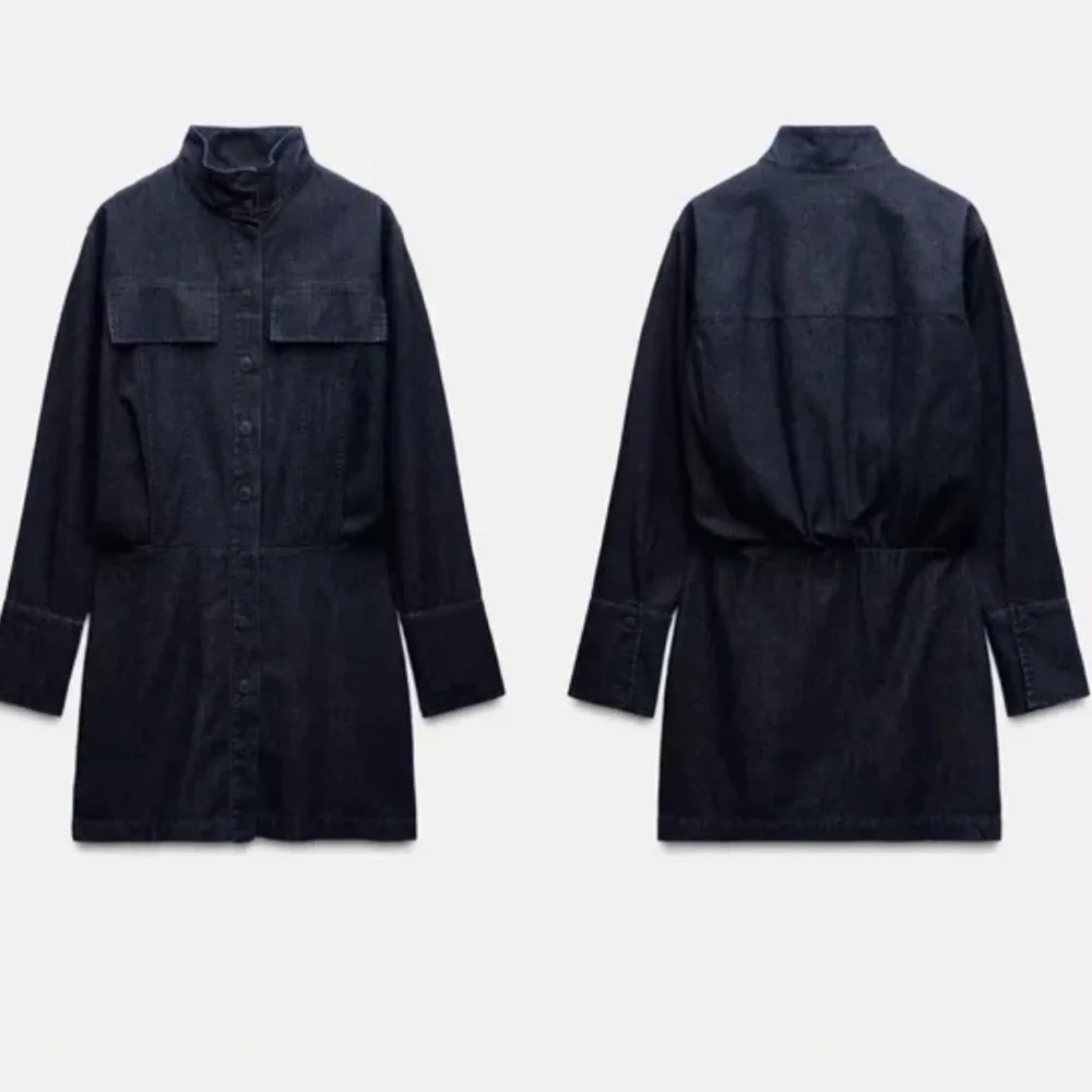 Zara Chic Denim Button-Up Dress XS - Picture 6 of 7